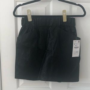Leather mini skirt